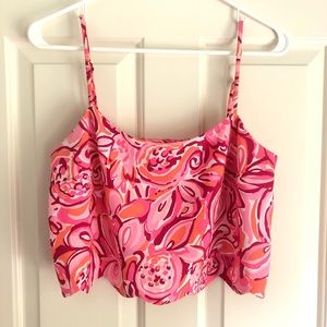 Pink Lilly Pulitzer Crop Top